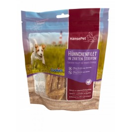 Snack med tørret kyllingefilet i smalle strimler - produceret i Tyskland