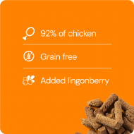 RAUH! Kylling og tyttebær godbidder - produceret i Finland